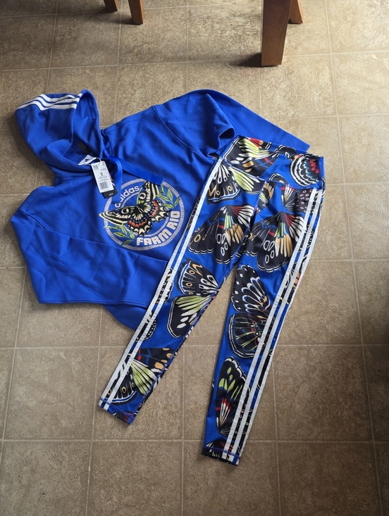 adidas Tops - NWT Adidas X Farm Rio Butterfly Hoodie & Butterfly-Print Leggings